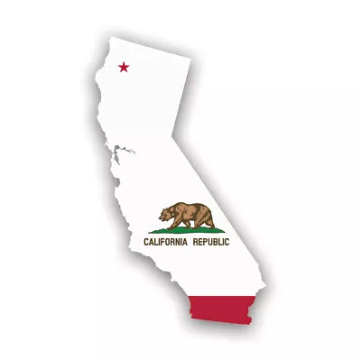 California State Shaped Flag Sticker Decal - Weatherproof - Ca • $4.99