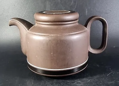 Vintage HORNSEA CONTRAST TEAPOT EARTHENWARE IN BROWN WHITE AND BLACK • £18.88