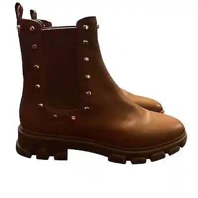 MICHAEL MICHAEL KORS Ridley Astor Stud Leather Boot NEW Size 9.5 Luggage Tan • $69.95
