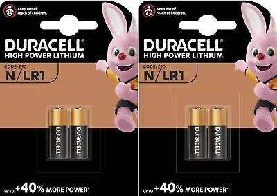 NEW 4 X DURACELL LR1 E90 N GP910A M9100 1.5V Alkaline Batteries Long Expiry • £5.19