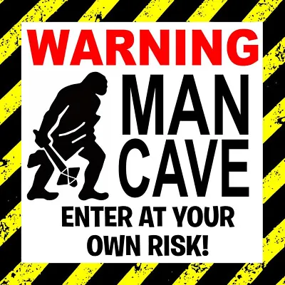 Retro Vintage Warning Pub Beer Shed Bar Man Cave Enter Own Risk Dad Metal SIGN • £5.99