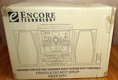 Encore 3-CD Home Stereo Shelf System With Turntable • $152