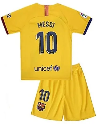 Messi - Rakuten FCB Barcelona Soccer Jersey Shirt With Shorts #10 Yellow New • $30
