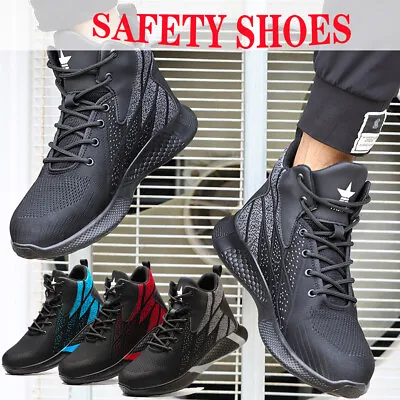 Mens Womens Safety Trainers Shoes Steel Toe Cap Work Ankle Hiking Boots Casual • £26.99