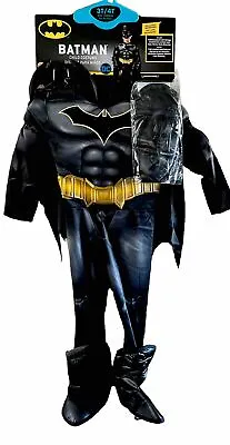 DC Batman Boys Jumpsuit Cape Mask Boot Tops & Gloves Halloween Costume 3T/4T • $24.97