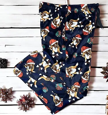 Mens Weatherproof Large Christmas Santa Dog Pajama Lounge PJ Pajama Pants New • $15.99