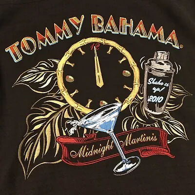 Rare 2010 Tommy Bahama  XL - XXL Embroidered MIDNIGHT MARTINIS Black Mens Shirt • $118.95