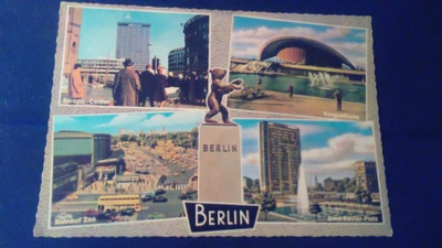 £0.87 • Buy Beautiful Multi-picture Postcard Berlin Europa Center Station Zoo Congress Hall Gel. 1971 B1126