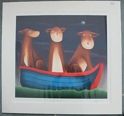 £325 • Buy Mackenzie Thorpe  3 Dogs In A Boat  Limited Edition Silkscreen Print 
