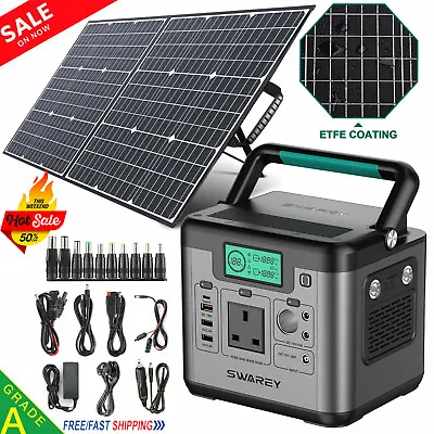 Portable 166Wh/240Wh/518Wh Solar Power Station Generator With 100W Solar Panel • £45.99