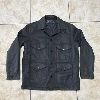 J.Crew Langham Jacket Black British Millerain Waxed Cotton Mens Size Large • $71.99