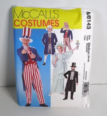 McCall's 6143 Uncle Sam Liberty Abe Lincoln Pattern Adult Medium 36-38 Uncut • $9.99