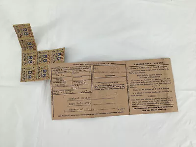 Vintage Wwii 1945 War Ration Gas Stamps & Milage Ration Card • $3.99