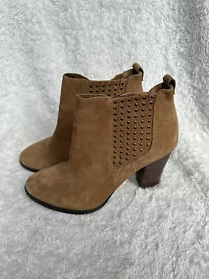 Women's Antonio Melani Tan Leather Studded Pull On Booties Size US 5.5 Medium • $25