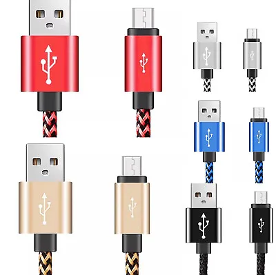 $7.99 • Buy 2X 6FT Rapid Charge Braided Micro USB Cable Long Fast Sync Charging Cord Charger