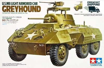 Tamiya 35228 1/35 Scale Military Model Kit U.S M8 Light Armored Car Greyhound • $34.98