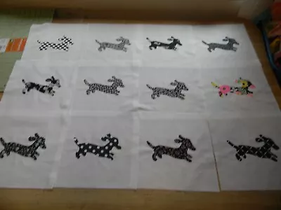 12 Pretty Appliqued  Lil Dachshunds   Quilting  Blocks  On  10 Inch  Blocks • $25