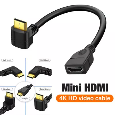 90 Degree Mini Hdmi Male To HDMI Female Cable 1080P Adapter Full HD 3D Connector • $9.66