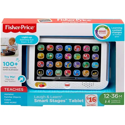 £21.99 • Buy Fisher-Price Blue Laugh & Learn Smart Stages Tablet Educational Toy New Kids