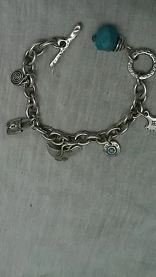 Stunning Modernist Artisan Danon Israel Silver Tone Charms Bracelet  • £72.97