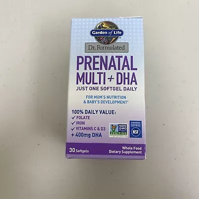 Garden Of Life Dr Formulated Prenatal Multi + DHA Sup 30 Gels Exp 03/24 • $9