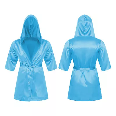 US Men's Satin Robe With Shorts Kimono Bathrobes Nightgown Sleepwear Pajamas Set • $18.56