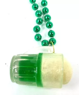 Green Beer Mug St Patrick's Day Mardi Gras Bead Beads Necklace • $4.99