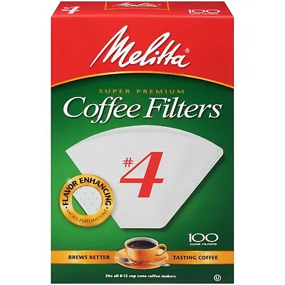 Melitta Coffee Filters #4 - 100 Count. Case Of 12 Boxes • $66.12