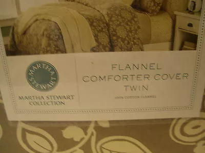 MARTHA STEWART Inglenook Flannel Twin Comforter Cover Collection Cotton New  • $69.99