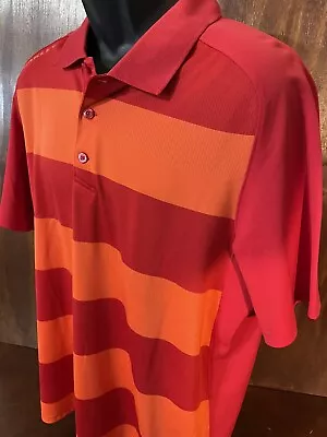 Oakley Regular Polo Shirt Men Orange Short Sleeve Hydrolix Golf Stretch • $25