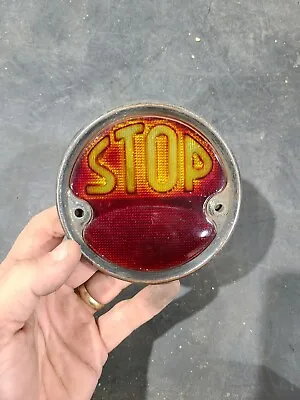 Antique STOP Tail Light Glass Lens Model A T Rat Rod Motorcycle Flathead Hot 1m • $150