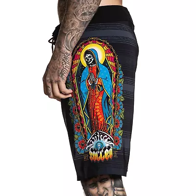 Sullen Art Collective Reza Por El Board Shorts  MMA UFC Tattoo Clothing • £55.76