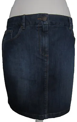 M&S Womens Marks And Spencer Blue Denim Skirt Size 18 12 8 • £13.99