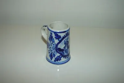 $10 • Buy Vintage Delft Blue Mini Mug Stein Toothpick Holder Hand Painted Holland Windmill
