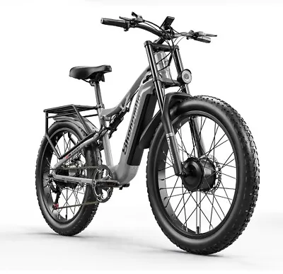 Dual Motor E-Bike 26  Electric Mountain Bike 2000W Fat Tyre Bicycle 30MPH E-MTB • $1250