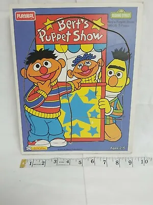 Vintage Playskool 1994 Wooden Sesame Street Bert's Puppet Show Puzzle #315-05 • $6.42