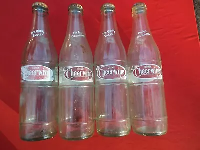 $24.99 • Buy 4 Vintage Glass Cheerwine Bottles Old Collectible Bottle 12 Oz Ounce Cola Rare