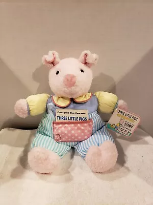 Eden Pig Plush Vintage 3 LITTLE PIGS With Book And Tags RARE.  🐖🐖🐖 • $79.87