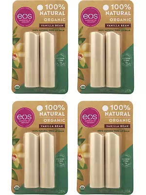 4 Pack Eos Organic Smooth Natural Shea Lip Balm Stick Vanilla Bean 0.14 Oz/4 G • $19.95