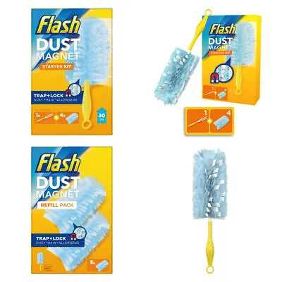£7.29 • Buy Flash Duster Dust Magnet Starter Kit Handle With 4 Refills Or Refill Pack - NEW!