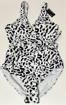 Summer Mae Maternity One Piece Swimsuit Faux Wrap Leopard/Animal Print NWT L • $17.99