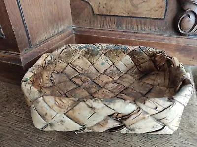 Antique Karelian Birch Bark Basket Trinket Dish  Home Decor Farmhouse Basket • $74