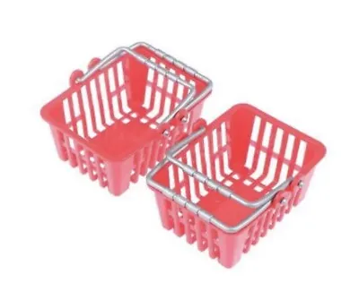 2PC 1/6 Scale Dollhouse Miniature Supermarket Shopping Basket Plastic Accessory • $4.95