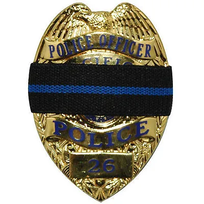 Thin Blue Line Mourning Band Memorial Badge Cover Reversible - Set Of 4 • $11