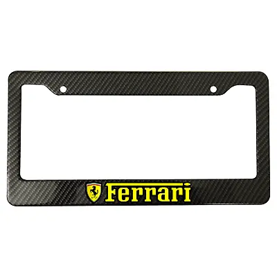 Ferrari Exotic Carbon Fiber Metal License Plate Frame Car Truck SUV NEW US • $15.64