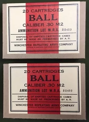 Winchester Repeating Arms Cal. .30 M2 Ball Wwii New Replica 20 Round Ammo Boxes • $8.50