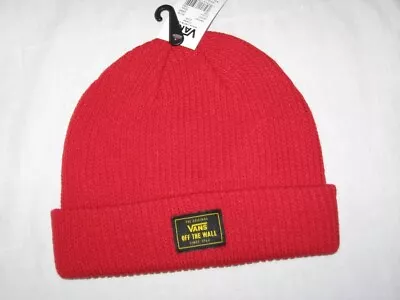 BNWT  VANS  Ribbed Cuff Bruckner Beanie Hat  Red • £15.29