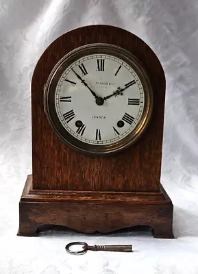 Camerer & Kuss Co. London Arched Oak Chiming Mantle Clock.  C.1900 • $125.03