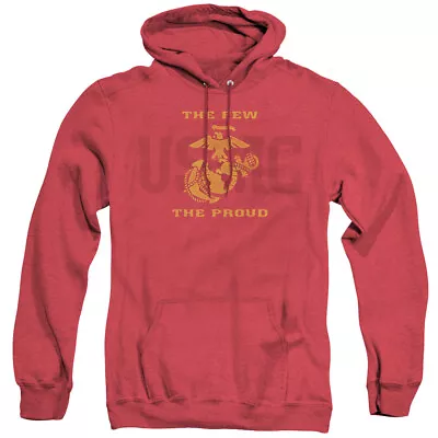 U.S. MARINE CORPS. SPLIT TAG Licensed Hooded Sweatshirt Heather Hoodie LARGE • $28.95