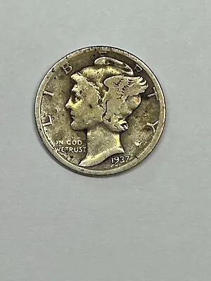 1937-D Mercury Dime G Good 90% Silver • $4.35